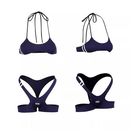 半乳見えてるエッチなスクール水着風極上セクシービキニセット【得体社】