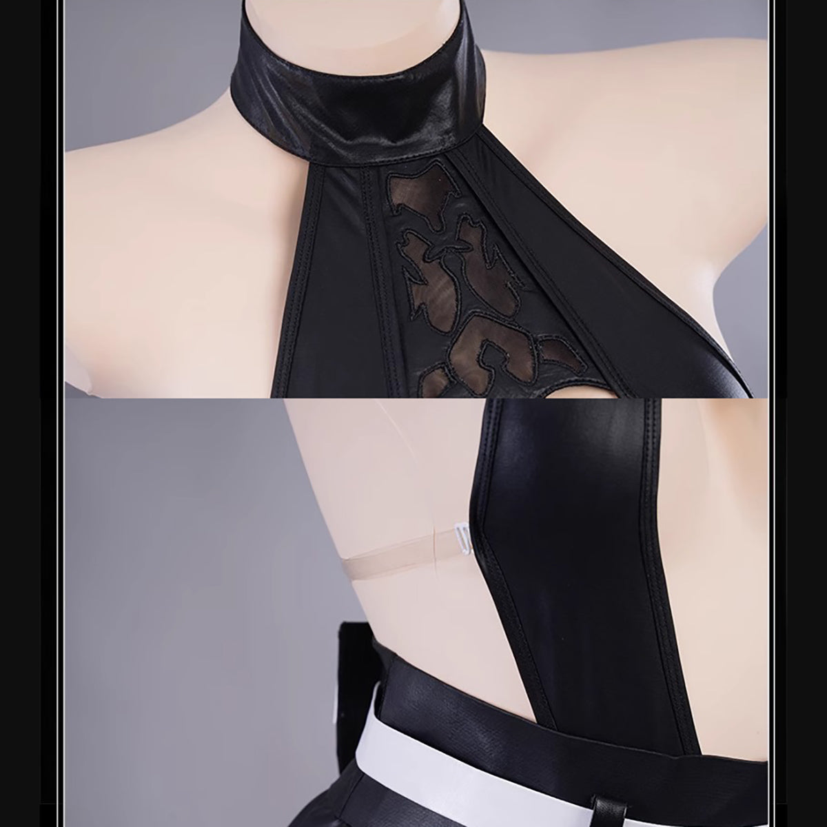 NieR:Automata 2B風セクシーエナメルチャイナドレスコスプレ ニーア オートマタヨルハ二号B型チャイナコス【Uwowo】