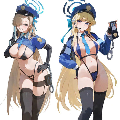 ブルーアーカイブ 一之瀬アスナ 飛鳥馬トキ スケベエナメルビキニポリスコスプレ 婦人警察【歪萌舍】