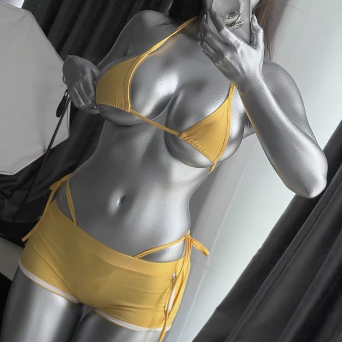 NIKKE エレグ風 セクシーな肉感を拾うゲーマー女子水着4点セット【火華家】