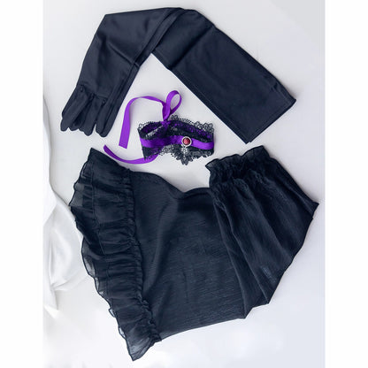 闇夜に咲く黒のセクシーでエッチな魔女ドレスコスプレ【火華家】