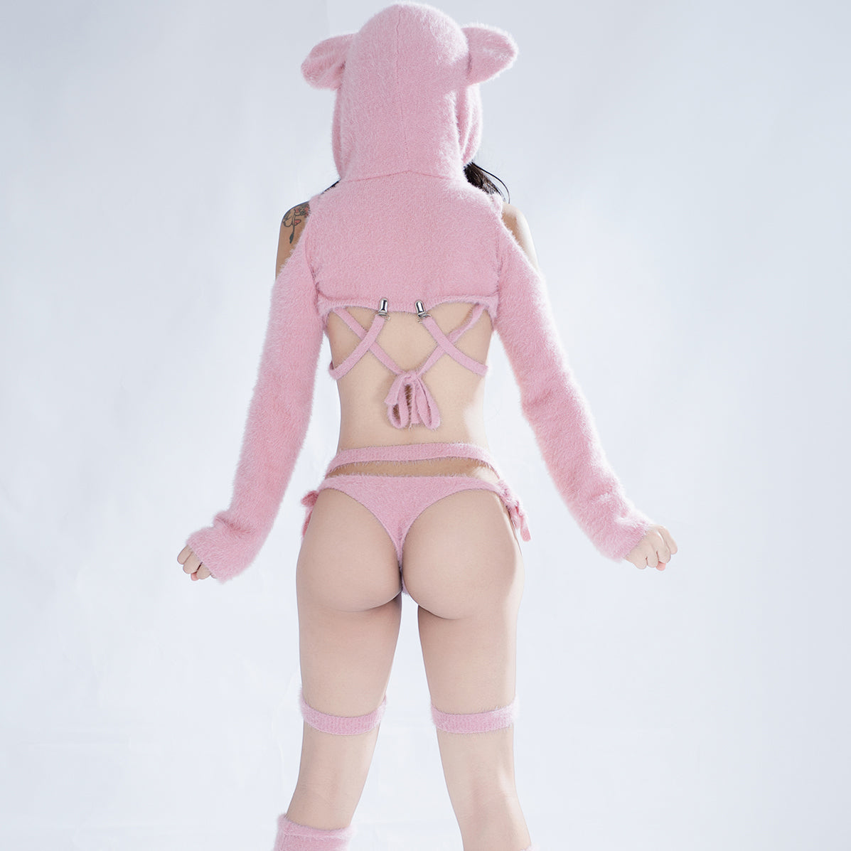 可愛いピンクもこもこくまコスプレ ベアガール ファービキニ【BOLOLI】