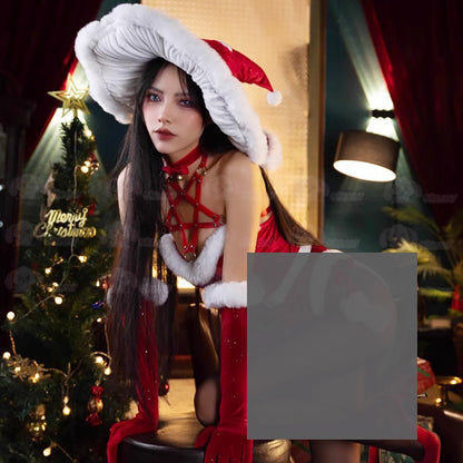 聖なる夜に魔法をかける上品なサンタガールコスプレセット クリスマス魔女コスチューム【Bbunny】