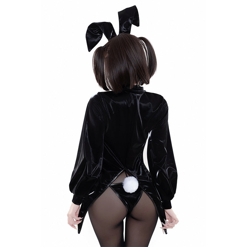 透け感たっぷりのセクシーな全身タイツ逆バニーコスプレ 燕尾ジャケット【BOLOLI】