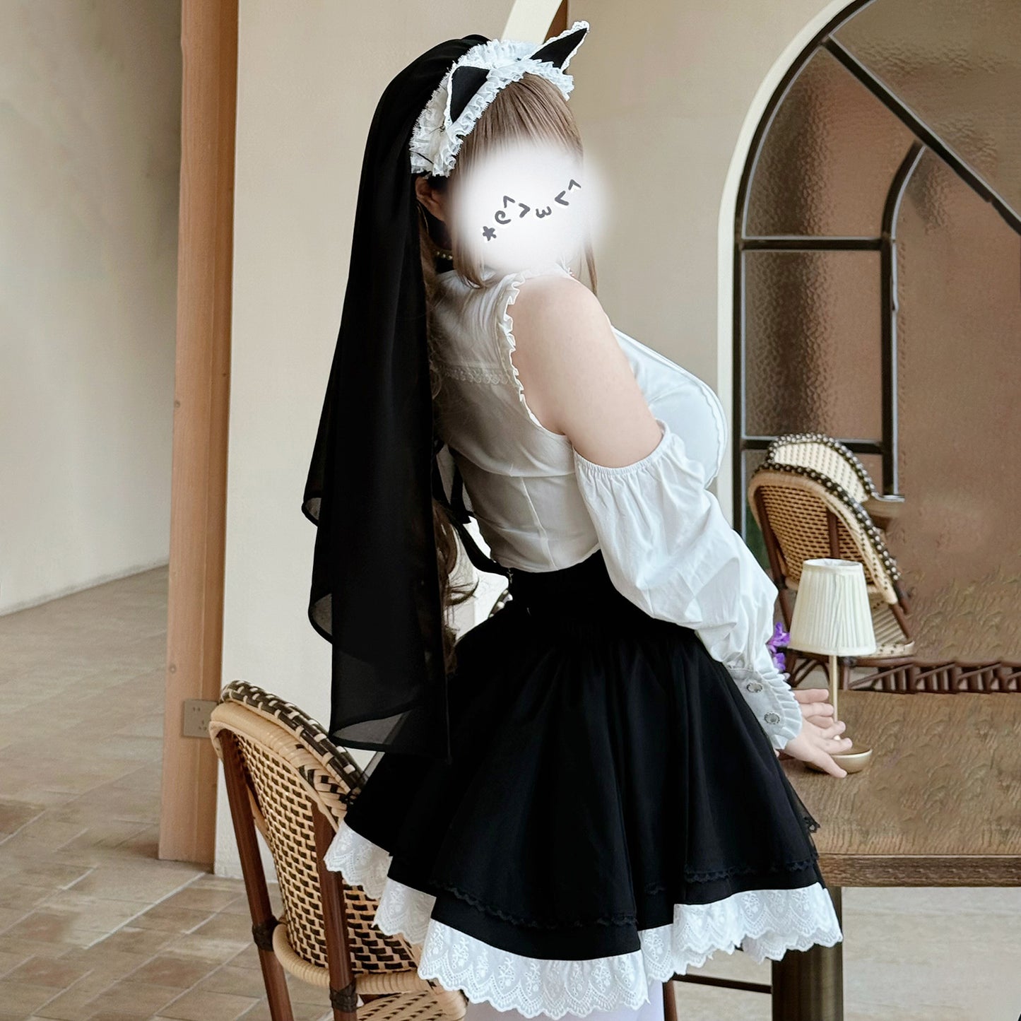 神父の黒猫 ロリータ風黒猫シスターコスプレ【火華家】