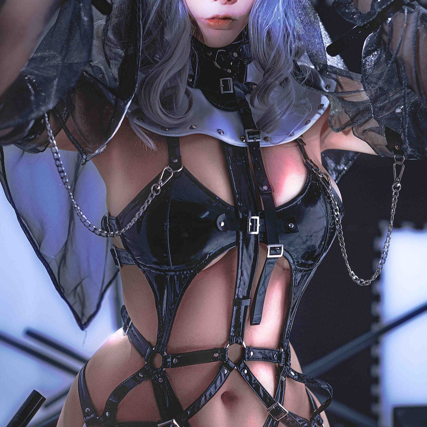 ハードでセクシーな禁欲エナメルシスターコスプレセット【歪萌舍】