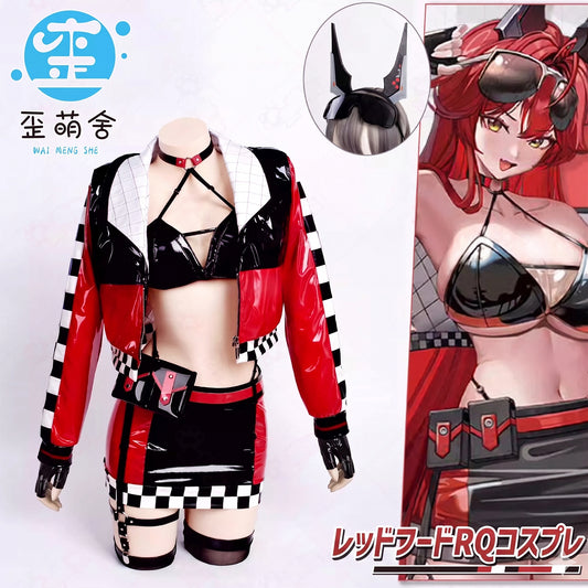 NIKKE レッドフードRQ風コスプレ｜極上エナメルの密着レースクイーン衣装【歪萌舍】