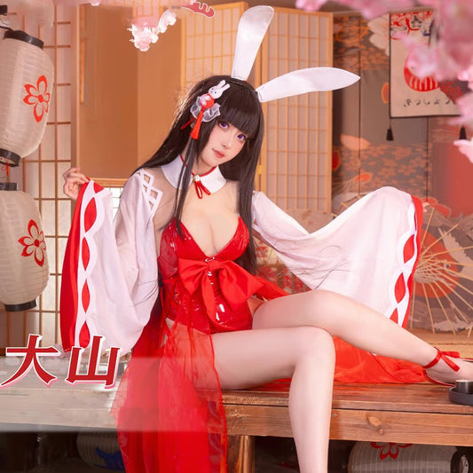 アズールレーン 祈願の卯姫 大山の巫女風和装バニーガールコスプレ【歪萌舍】