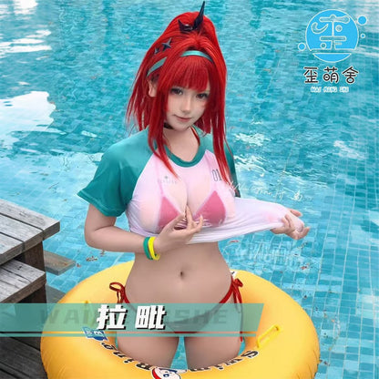 NIKKE ラピレッドフレーバー風水着ビキニとショートTコスプレセット【歪萌舍】
