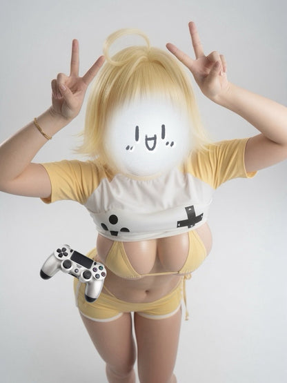 NIKKE エレグ風 セクシーな肉感を拾うゲーマー女子水着4点セット【火華家】