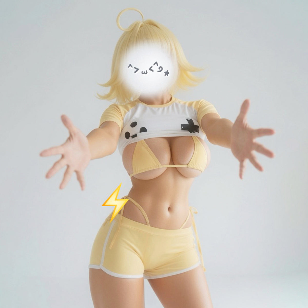 NIKKE エレグ風 セクシーな肉感を拾うゲーマー女子水着4点セット【火華家】
