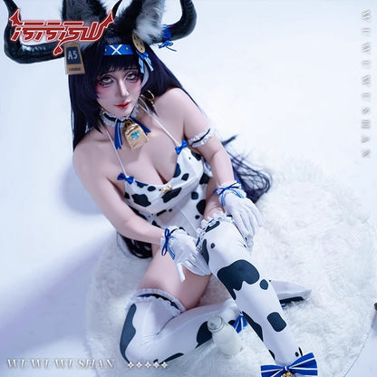 アズールレーン 武蔵セクシー牛柄レオタードコスプレセット 角＆尻尾付き【汚汚汚山】