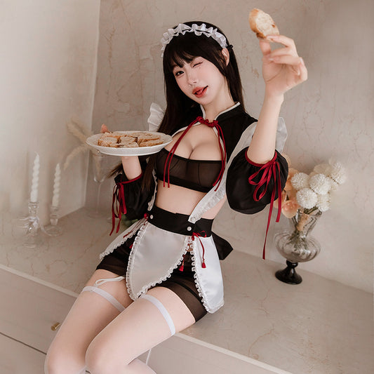 透け感たっぷりのセパレート中華娘風メイドコスプレセット【FEE ET MOI】