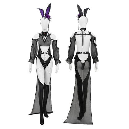 透け感のある前後オープンのエロバニーコスプレ【FEE ET MOI】