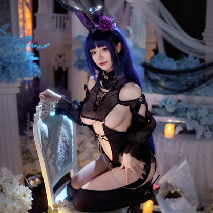 透け感のある前後オープンのエロバニーコスプレ【FEE ET MOI】