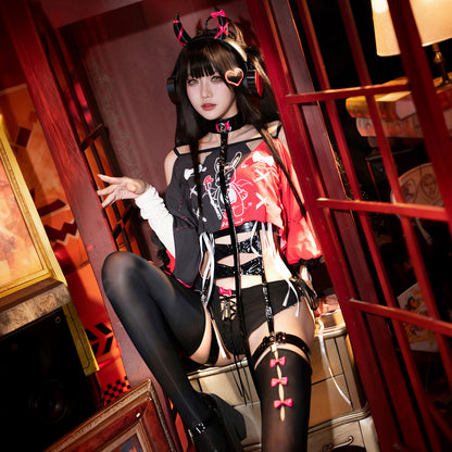 原宿風ダークゴシックエロかわボディースーツコスチューム8点セット【FEE ET MOI】
