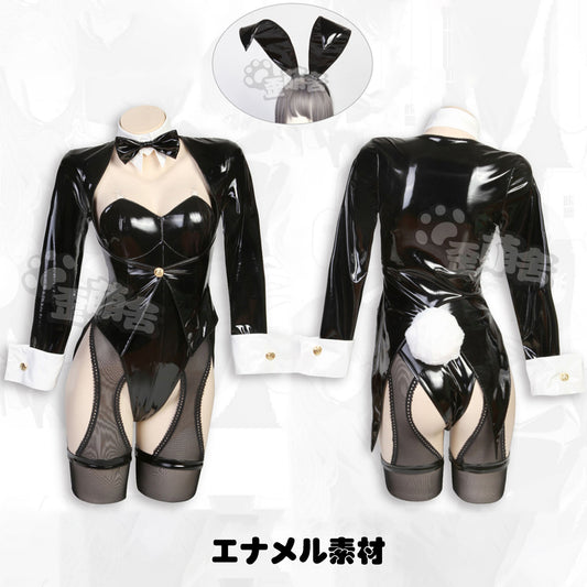 喜多川海夢 エナメルバニーガールコスプレ7点セット セクシーバニーコスプレ【歪萌舍】