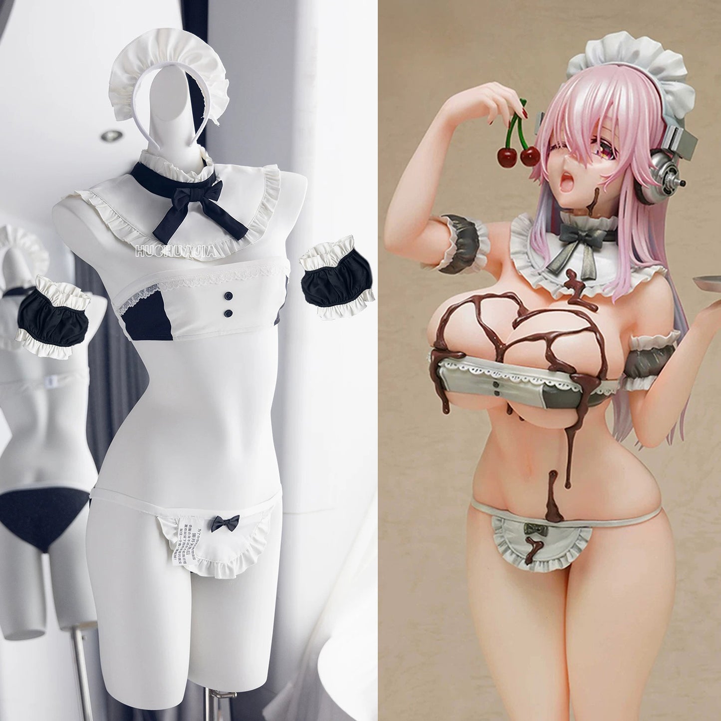 【むちむち専用】すーぱーそに子風 限界マイクロメイド服 5点セット【火華家】