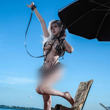 勝利の女神:NIKKE ロザンナセクシーエナメルビキニコスプレセット シックオーシャン【歪萌舍】