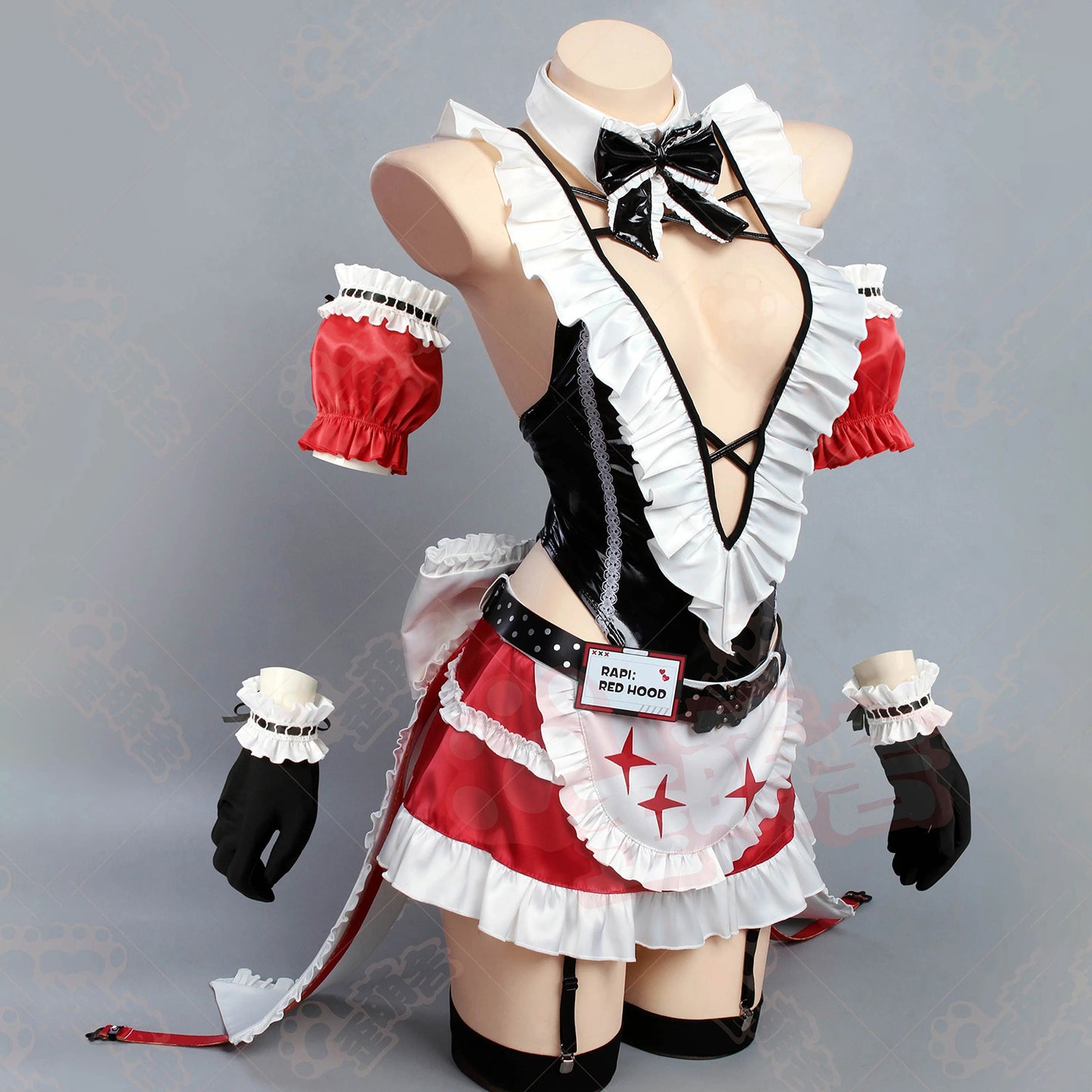 NIKKE ラピ Red Hood 超ハイレグ深Vネックレオタードメイドコスプレ【歪萌舍】