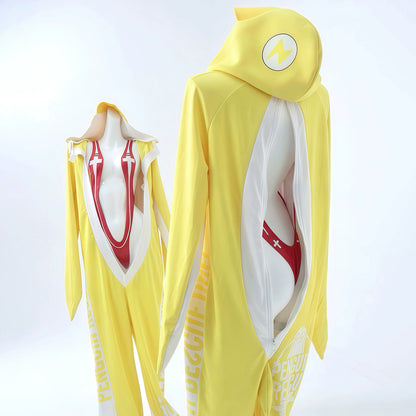 NIKKE エグレコスプレ 黄色ダボダボつなぎ×下乳全開の極小水着【火華家】