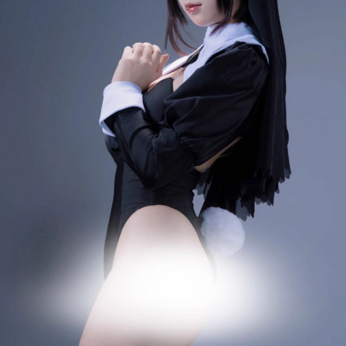 ハイレグレオタードシスター風コスプレ お尻尾付き修道女コスプレ【歪萌舍】