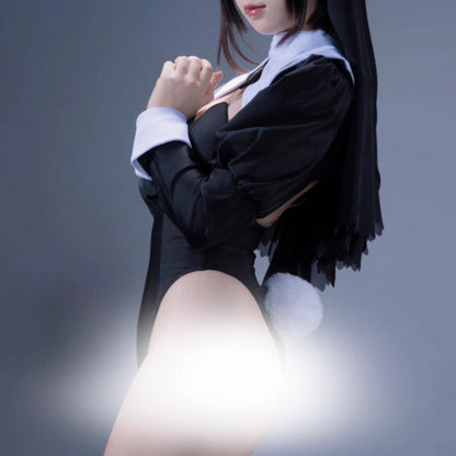 ハイレグレオタードシスター風コスプレ お尻尾付き修道女コスプレ【歪萌舍】