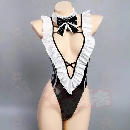 NIKKE ラピ Red Hood 超ハイレグ深Vネックレオタードメイドコスプレ【歪萌舍】