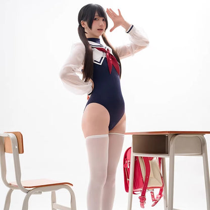 エロ可愛い透けセーラー×ハイレグスク水2点セット【得体社】