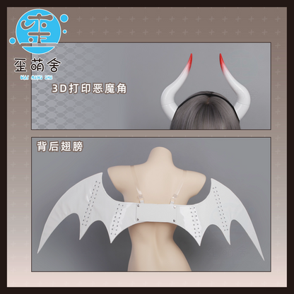 【予約】勝利の女神：NIKKE ニケ ブラン純白エナメルで魅せるセクシーハイレグ小悪魔コスプレ【歪萌舍】