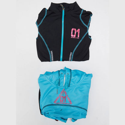 初音ミク風兔耳フードトップ付きのサイバースポーツボディスーツセット【Bbunny】