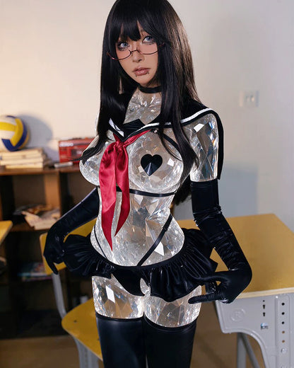 過激ハーネス＆超ミニフリルの背徳ダーク逆JKセーラーコスプレ【得体社】