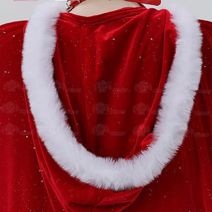 聖なる夜に魔法をかける上品なサンタガールコスプレセット クリスマス魔女コスチューム【Bbunny】