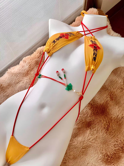 セクシーな封印マイクロビキニレオタード 極小ビキニコスプレ【エビスタジオ】
