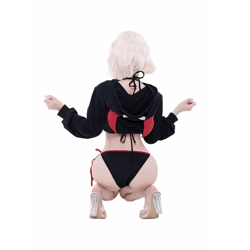 ちょっぴり大胆なセクシー小悪魔パーカー×ビキニコスチュームセット