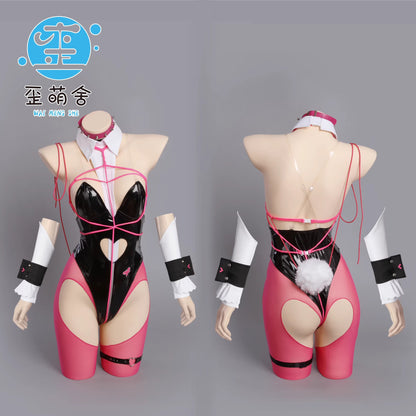 【予約】NIKKE ベルベットバニー ボンデージ風セクシーエナメルバニーガールコスプレセット【歪萌舍】