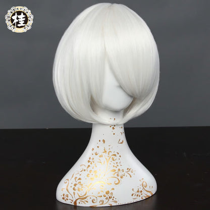 『ニーア オートマタ』2B風銀髪ショートウィッグ ヨルハ二号B型コスプレかつら 桂