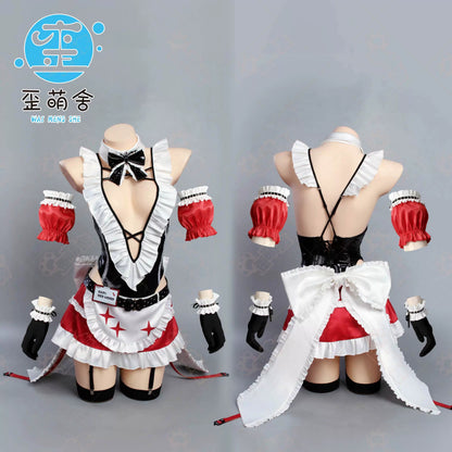 NIKKE ラピ Red Hood 超ハイレグ深Vネックレオタードメイドコスプレ【歪萌舍】
