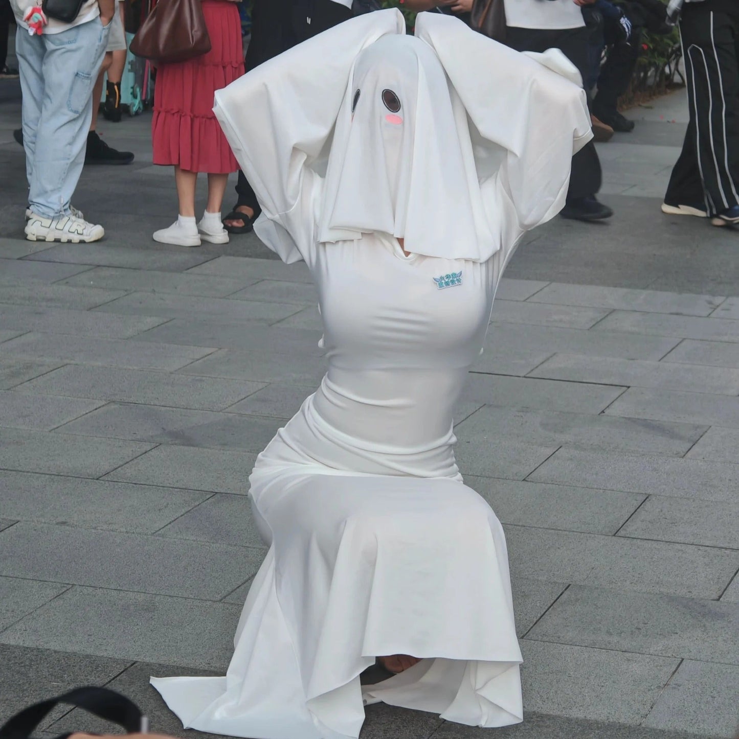 エロい幽霊娘タイトワンピースコスプレ 頭巾付き【火華家】
