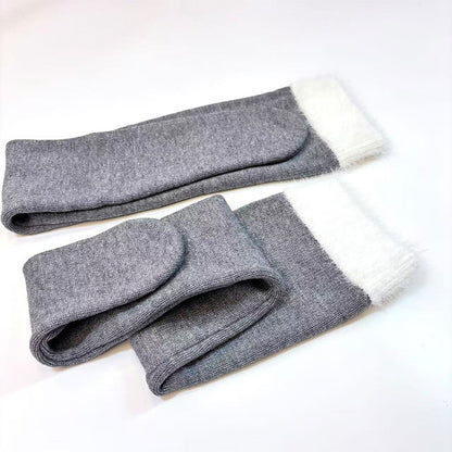 可愛い冬のグレーふわもこニットパーカーレオタード4点セット【BOLOLI】