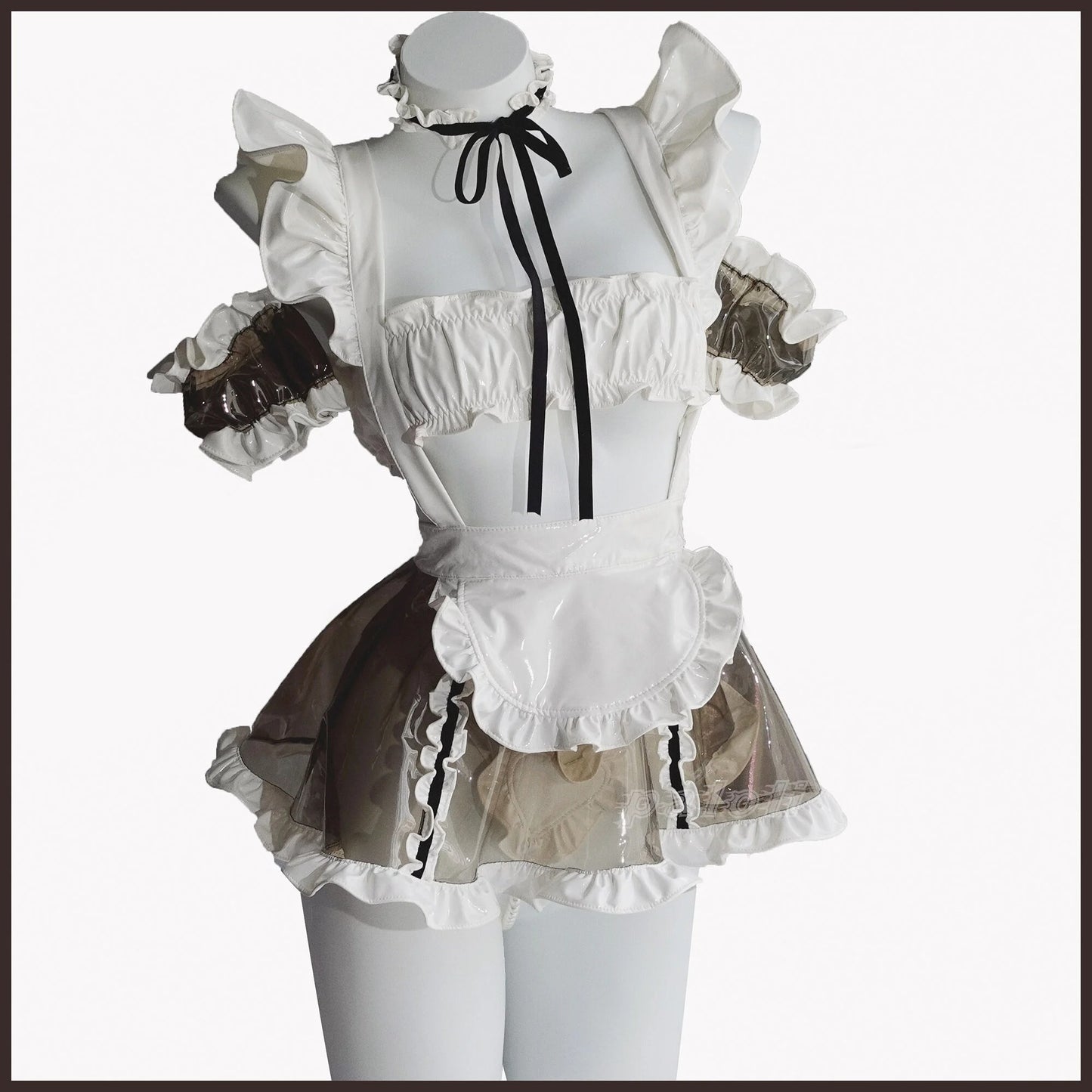 ゆめかわいいグレークリアサイバー風メイド服【Paloli】