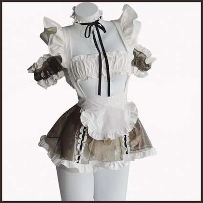 ゆめかわいいグレークリアサイバー風メイド服【Paloli】