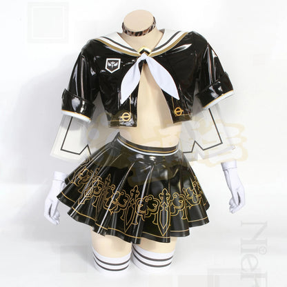 ニーアオートマタ 2B風エナメルアンドロイドJK制服豪華8点フルセット【歪萌舍】