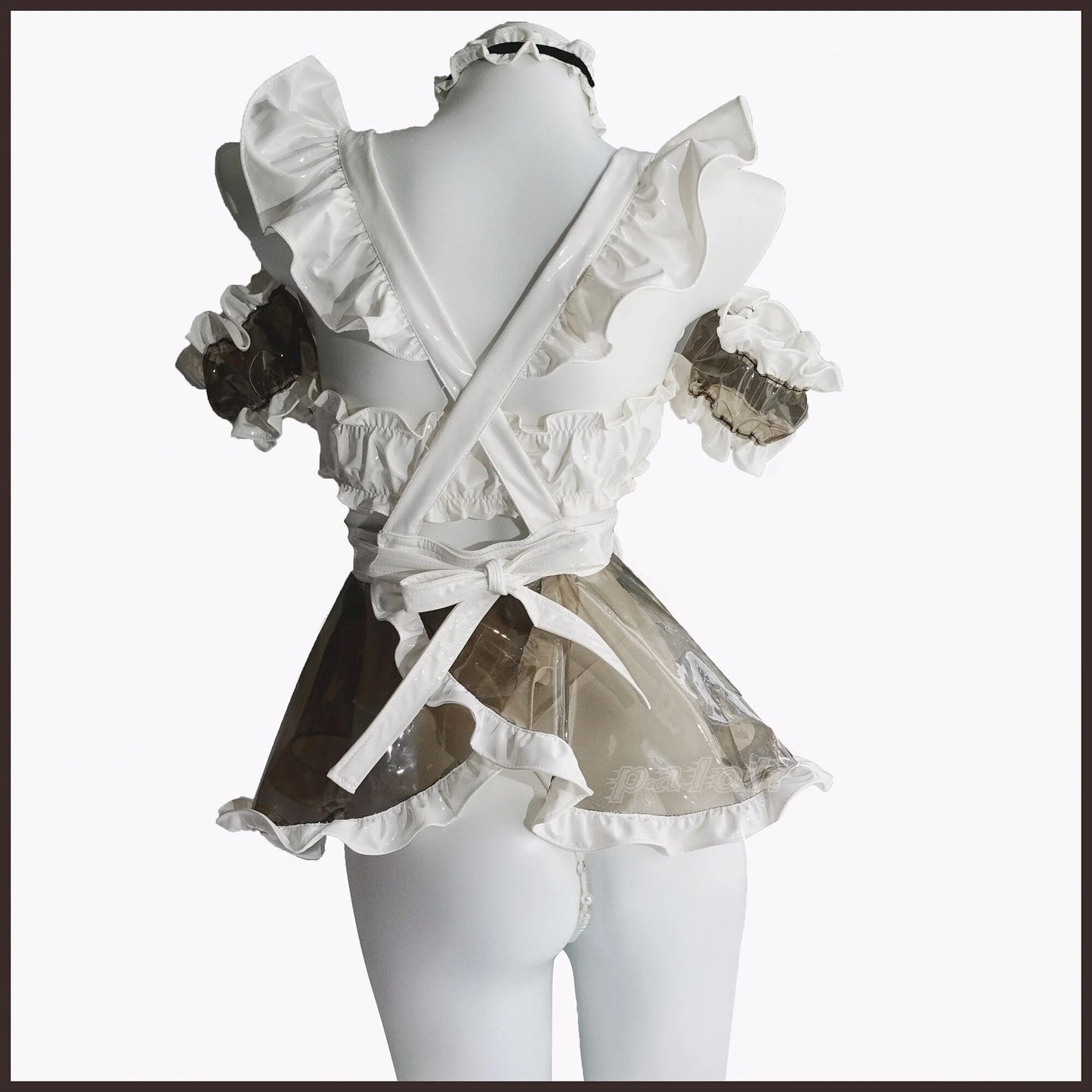 ゆめかわいいグレークリアサイバー風メイド服【Paloli】