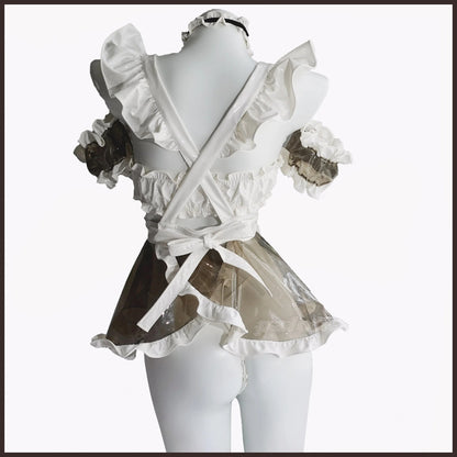 ゆめかわいいグレークリアサイバー風メイド服【Paloli】