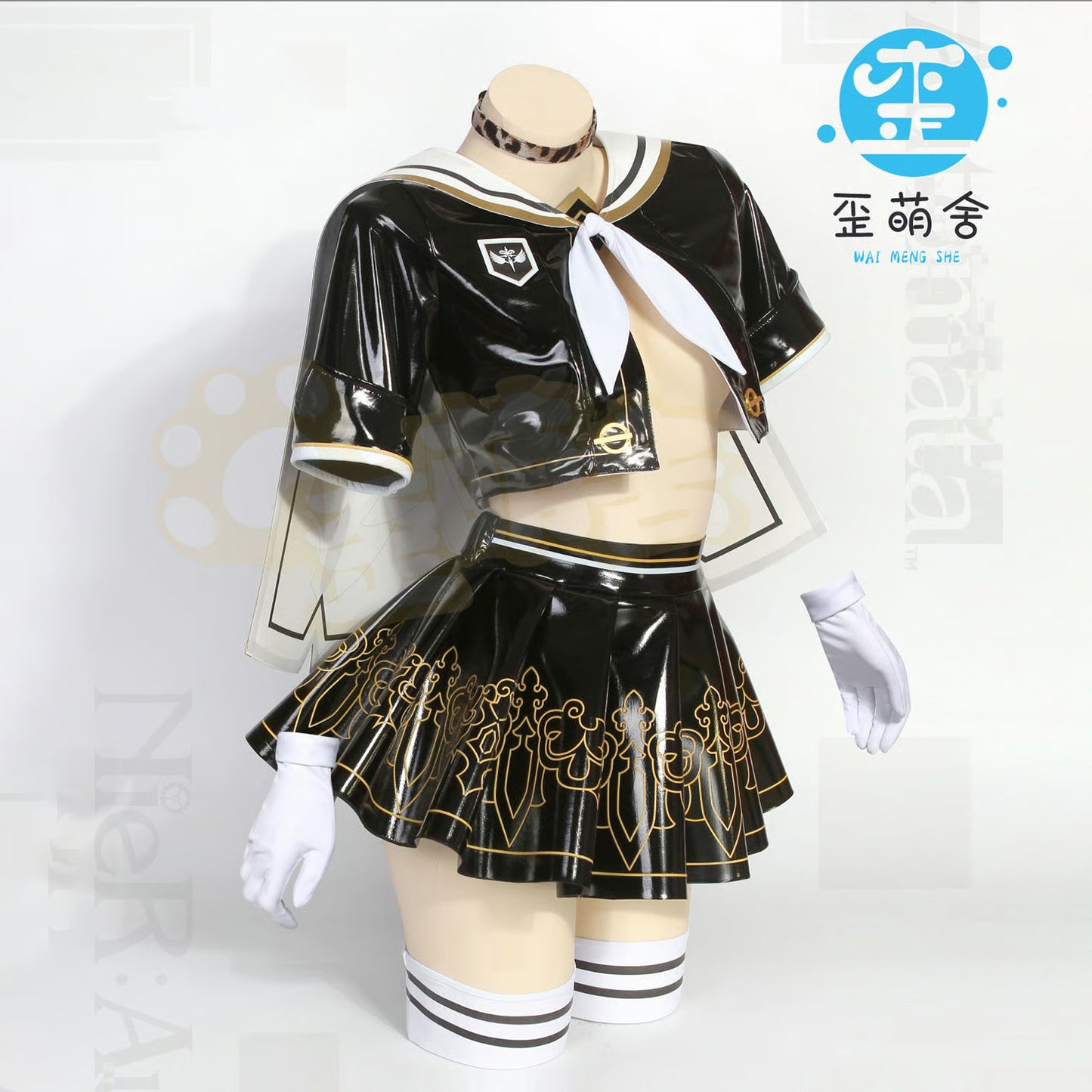 ニーアオートマタ 2B風エナメルアンドロイドJK制服豪華8点フルセット【歪萌舍】