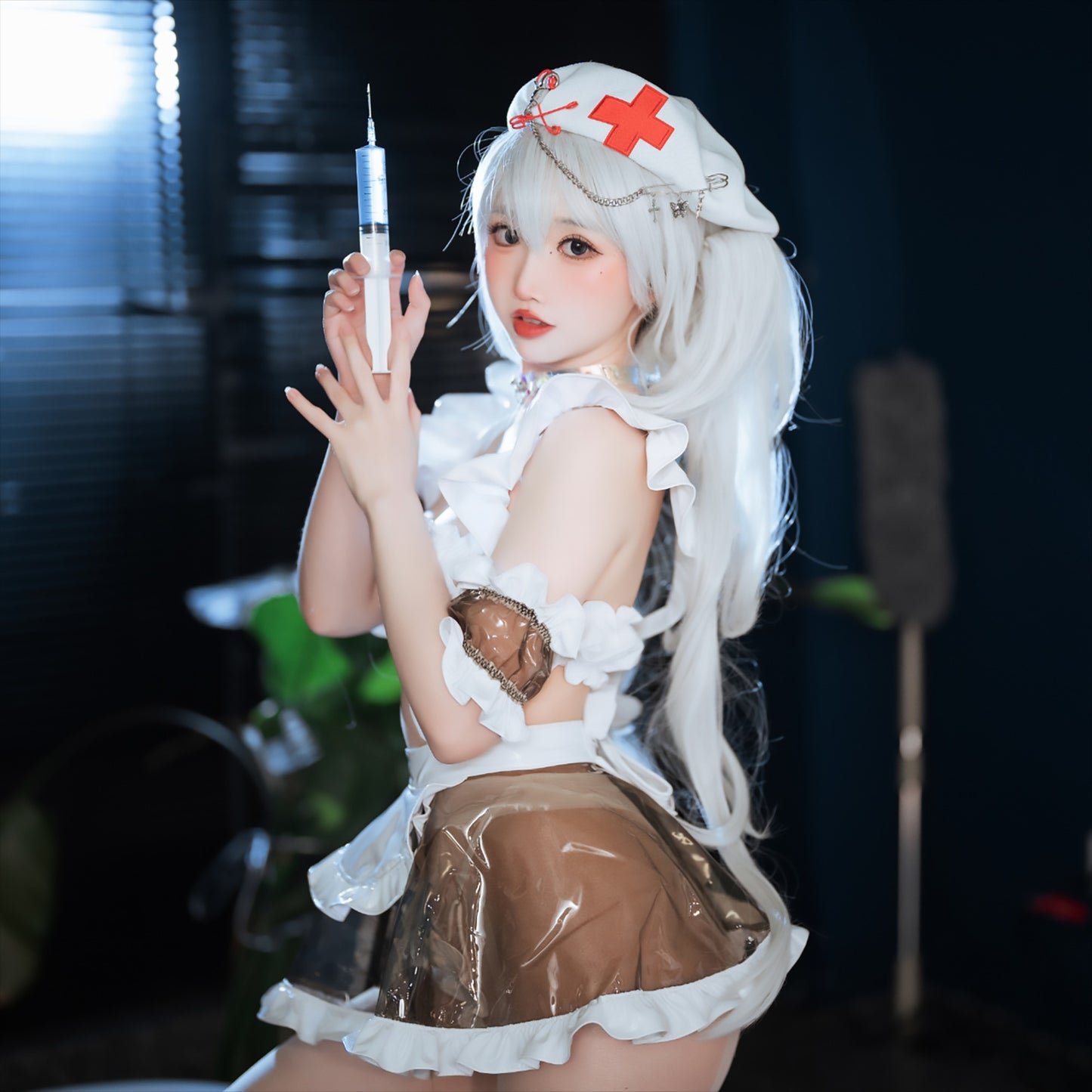 ゆめかわいいグレークリアサイバー風メイド服【Paloli】