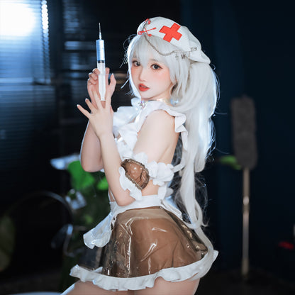 ゆめかわいいグレークリアサイバー風メイド服【Paloli】
