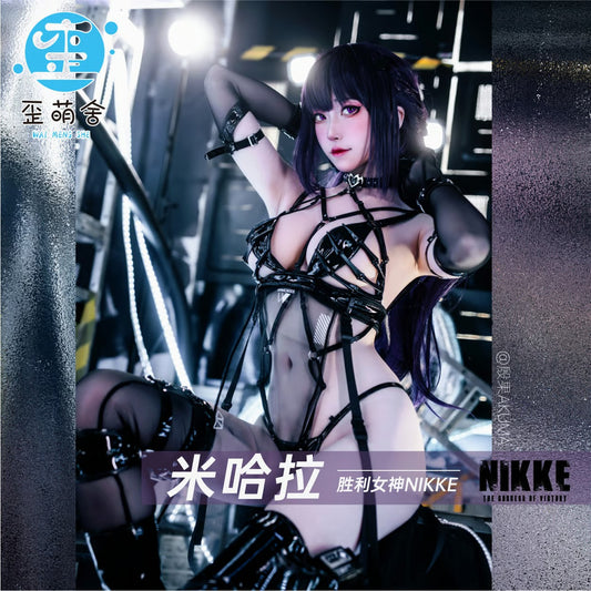 勝利の女神:NIKKE ミハラ風クリアエナメルワンピースコスプレ レオタードインナー【歪萌舍】