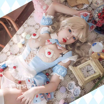 不思議の国のアリス風ロリータメイドコスプレ かわいいパステルカラー アリス風コスチューム【晩安魔法】